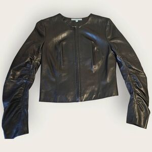 Antonio Melani Black Buttery Soft Leather Moto Jacket | Size SM